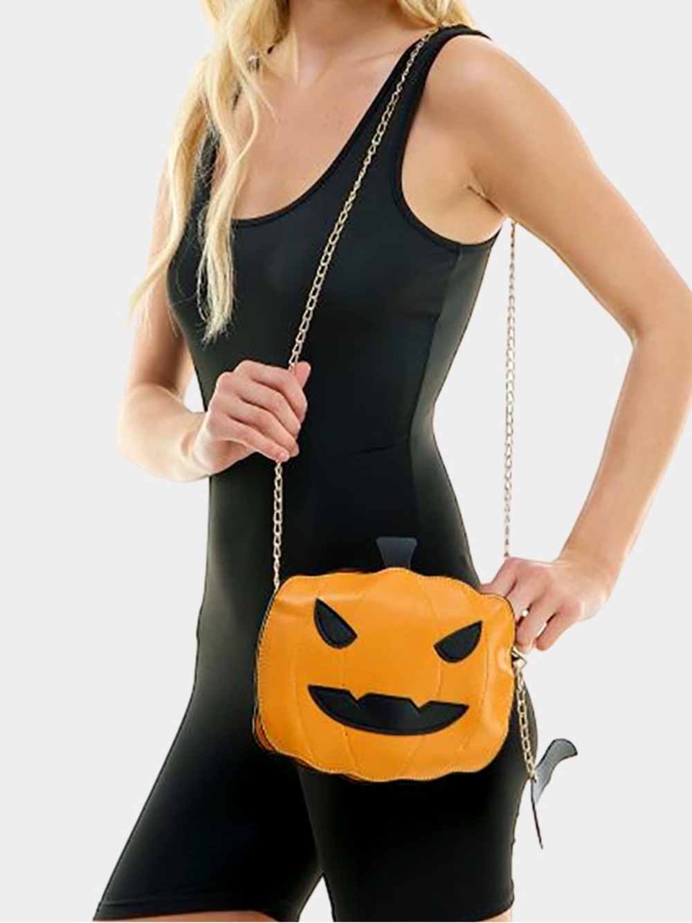 Pumpkin Face Crossbody Bag - Orange